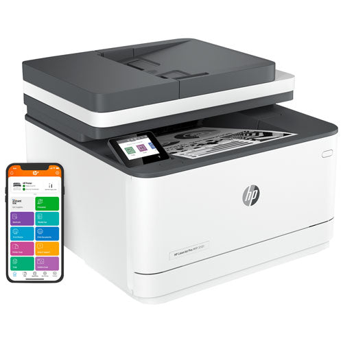 HP Laserjet Pro MFP 3101fdw (Black and White) Printer, Print, Copy, Scan, Fax, 600dpi, USB, Ethernet 10/100, Wireless 802.11b/g/n, Dual band 2.4GHz/5GHz, 4x6 inch, Letter, Legal, Envelopes, uses HP 138A, HP138X toner -- 1 Year Limited HP Warranty