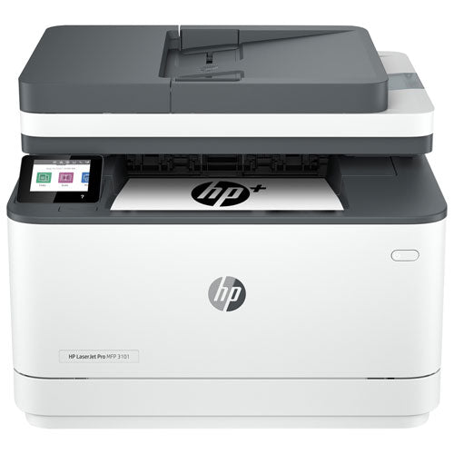 HP Laserjet Pro MFP 3101fdw (Black and White) Printer, Print, Copy, Scan, Fax, 600dpi, USB, Ethernet 10/100, Wireless 802.11b/g/n, Dual band 2.4GHz/5GHz, 4x6 inch, Letter, Legal, Envelopes, uses HP 138A, HP138X toner -- 1 Year Limited HP Warranty