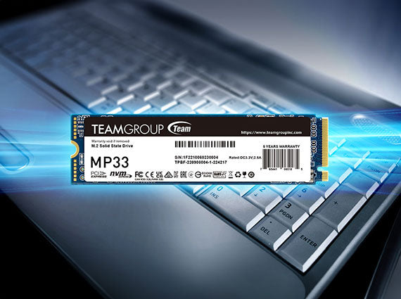 TeamGroup MP33 1TB SLC Cache 3D NAND TLC NVMe 1.3 PCIe Gen3x4 M.2 2280 Internal Solid State Drive SSD (Read/Write Speed up to 1,800/1,500 MB/s) Compatible with Laptop & PC Desktop -- 5 Year TEAMGROUP Warranty