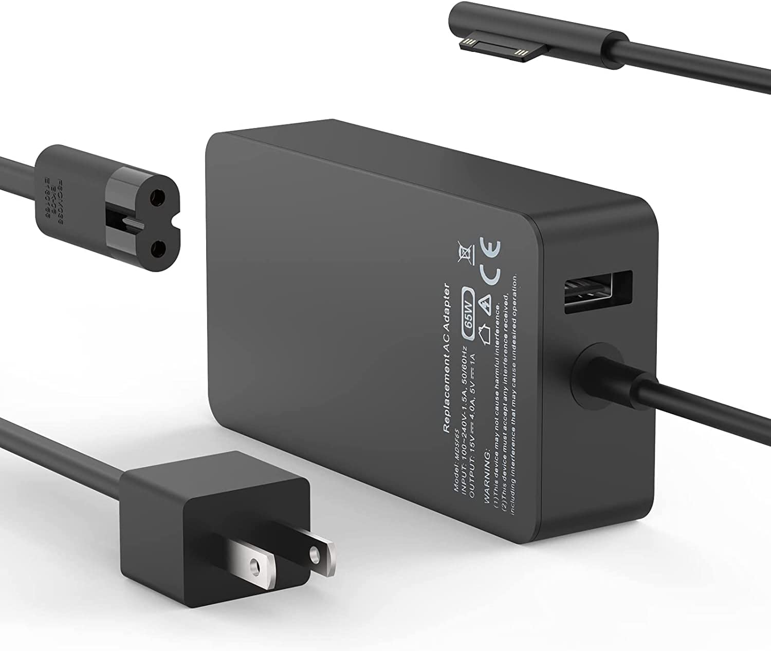 Replacement 65W Microsoft Surface Pro Charger for Surface Pro, Surface Laptop