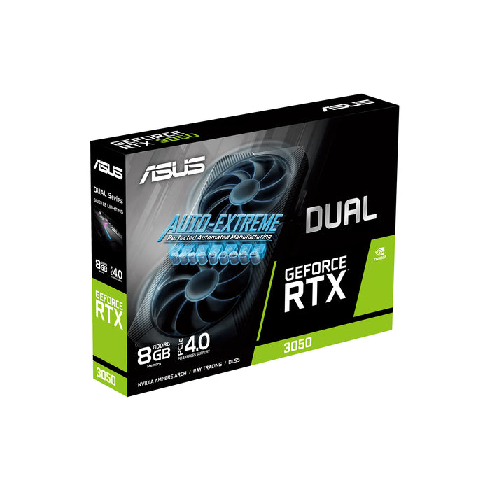 ASUS Dual NVIDIA GeForce RTX 3050 6 GB OC Edition Gaming Graphics Card - PCIe 4.0, 6 GB GDDR6 Memory, HDMI 2.1, DisplayPort 1.4a, 2-Slot Design, Axial-tech Fan Design, 0dB Technology -- 3 Year ASUS Warranty