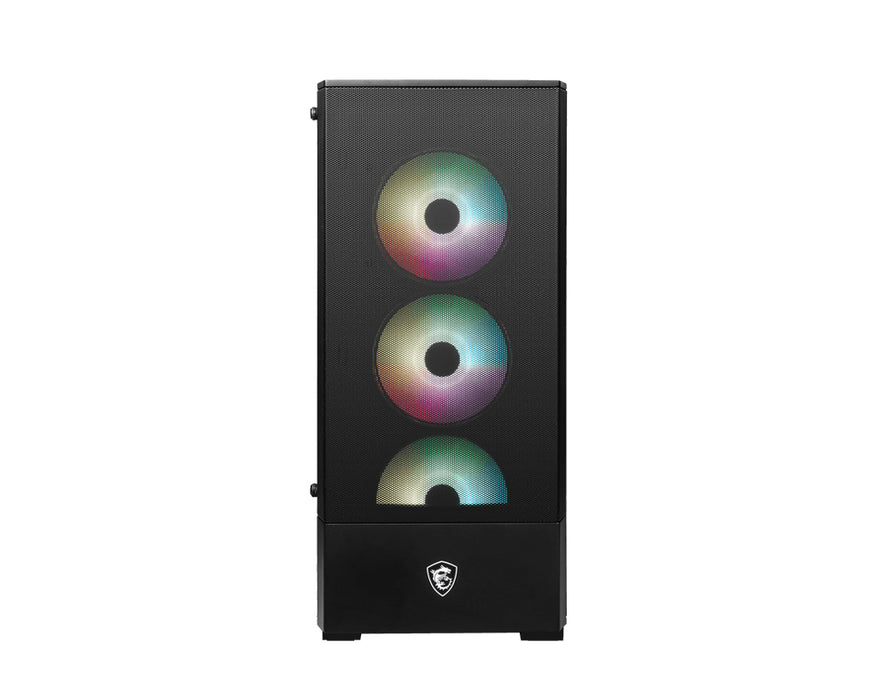 MSI Mid-Tower PC Gaming Case MAG Forge 112R, Tempered Glass Side Panel, 4 x 120mm aRGB Fan, Liquid Cooling Support up to 240mm Radiator x 1 -- 1 Year  MSI Warranty