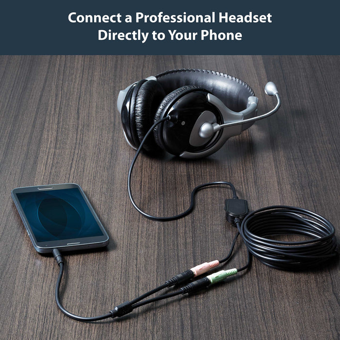 Headset adapter for headsets with separate headphone / microphone plugs - 3.5mm 4 position to 2x 3 position 3.5mm M/F