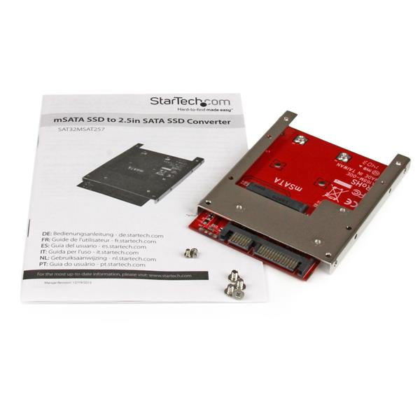 mSATA SSD to 2.5in SATA Adapter Converter -- 2 Year StarTech Warranty