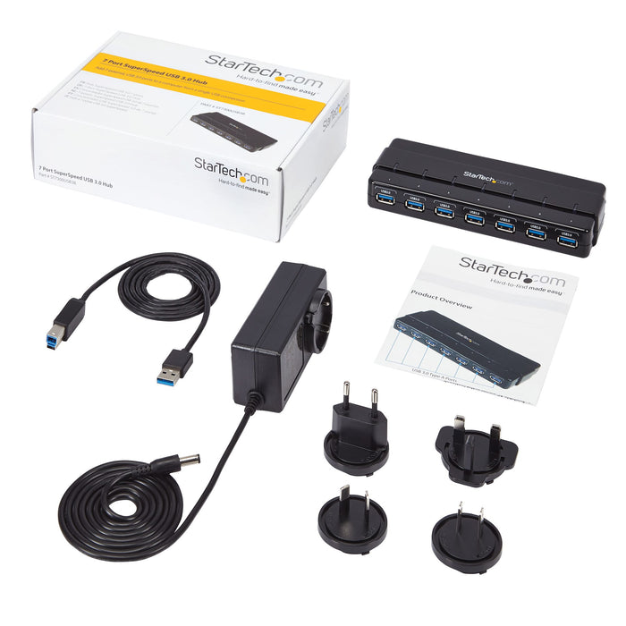 7 Port SuperSpeed USB3.0 Hub with AC Adaptor -- 2 Year StarTech Warranty