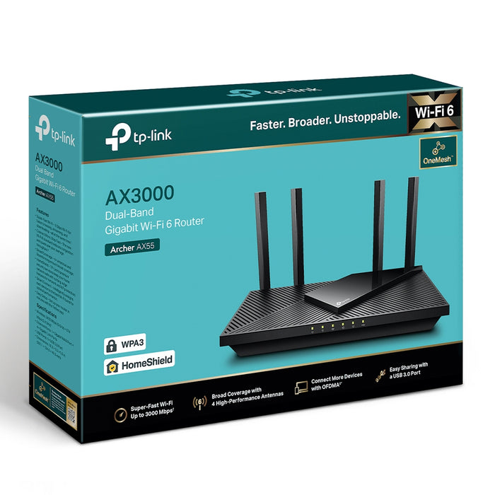 TP-Link Archer AX55 WiFi 6 AX3000 Smart WiFi Router