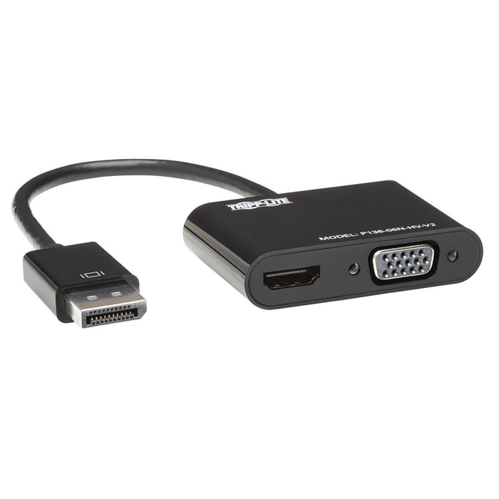 Tripp-Lite DisplayPort 1.2 to VGA/HDMI All-in-One Converter Adapter, 4K x 2K HDMI @ 24/30Hz -- 3 Year Tripp-Lite Warranty