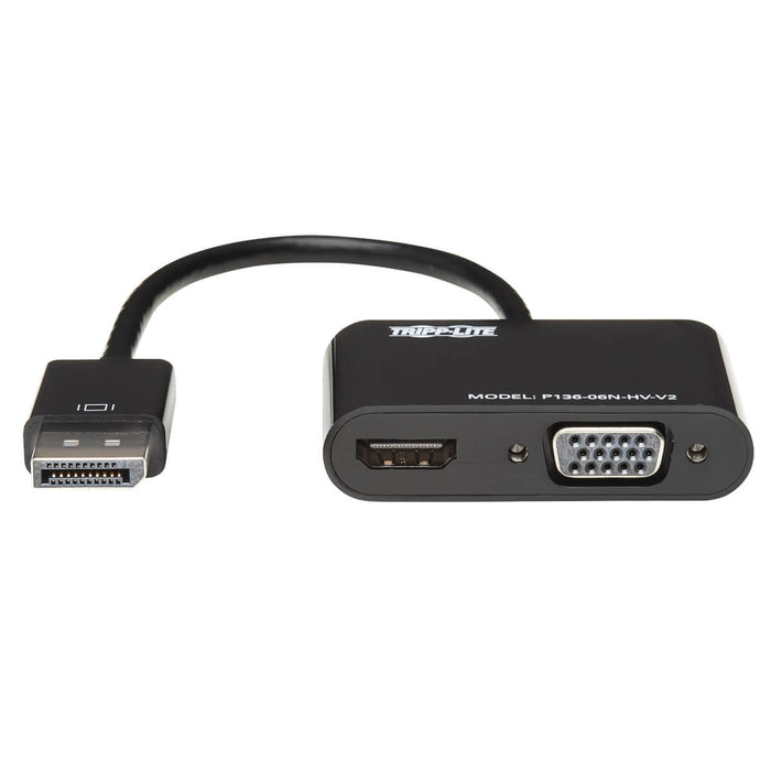 Tripp-Lite DisplayPort 1.2 to VGA/HDMI All-in-One Converter Adapter, 4K x 2K HDMI @ 24/30Hz -- 3 Year Tripp-Lite Warranty